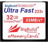 eMemoryCards 32GB Ultra Fast 35MB/s CompactFlash Memory Card Compatible with Canon 10D/20D/30D/40D/50D/1D/1Ds/5D/5Ds/7D Mark I/II/III/IV, Nikon D, Olympus E, Sony Alpha, Leica S Cameras