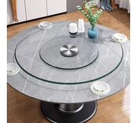 EMENAR 80cm Plateau Rotatif De Cuisine Lazy Susan en Verre pour Table À Manger, Plateau Tournant Rond Transparent Lazy Susan, Verre Trempé Antidéflagrant (Size : 70cm/28in)