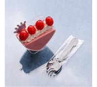 EMENAR Bols À Dessert en Plastique, Bols À Amuse-Gueule, Grands Verres À Shooter Carrés, Mini Coupes À Dessert - Parfaits pour Les Événements Et Les Fêtes (Color : Cup Spatula, Size : 50pcs)