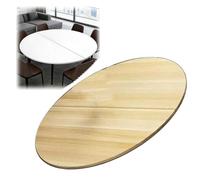 EMENKD 2-Fold Portable Wooden Dining No Legs, 30 40inch Large Round Folding Tabletop Extender Foldable Table Top for Family Meals Parties(Walnut,120cm/48inch)