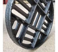 EMENKD Grille De Drainage Ronde, Couvercle Jardin, Crépine Sol En Fonte, Extérieure, Bassin Récupération(30x3cm-11.8x1.2in)