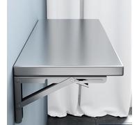 EMENKD Wall Mounted Folding Concession Shelf, Stainless Steel Drop Down Serving Shelf For Food Truck, Kitchen, Trailer Window, Restaurant, Garage Use(40x30cm)