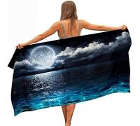 EMENZA Serviettes de Plage 100 x 200 cm, 3D Paysage Marin Tropical Drap de Plage XXL Microfibre à Séchage Rapide pour Femme Homme, Coton, Serviette de Bain Grande Taille pour Sauna, Piscine, Camping