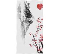 EMENZA Serviettes de Plage 150 x 200 cm, 3D Japonais Drap de Plage XXL Microfibre à Séchage Rapide pour Femme Homme, Coton, Serviette de Bain Grande Taille pour Sauna, Piscine, Camping