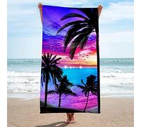 EMENZA Serviettes de Plage 150 x 200 cm 3D Tropical, Serviette de Bain Vue Mer Microfibre à Séchage Rapide, Coton, Serviettes de Plage pour Enfant Femme Homme Grande Drap de Plage