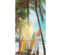 EMENZA Serviettes de Plage 80 x 160 cm 3D Tropical, Serviette de Bain Planche de Surf Microfibre à Séchage Rapide, Coton, Serviettes de Plage pour Enfant Femme Homme Grande Drap de Plage