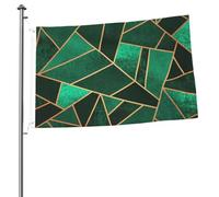 Emerald And Copper Lines - Mâts de drapeau de jardin personnalisés - Drapeaux de 90 x 60 cm avec œillets