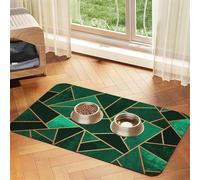 Emerald and Copper Lines,Waterproof Pet Feeding Mat,PU Leather Placemats for Cat Dog Water Bowl,Food Mats,40x60cm