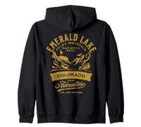 Emerald Lake Rocky Mountain National Park Design Vieilli Sweat à Capuche