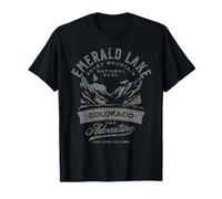 Emerald Lake Rocky Mountain National Park Design Vieilli T-Shirt
