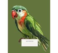 Emerald Serenity Notebook: is adorned with a beautiful parrot design, embodying the lush green tones of nature.