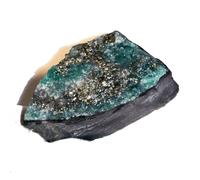 Émeraude naturelle brute avec pyrite, pierre précieuse colombienne, verte et dorée, 129 g, minéral décoratif