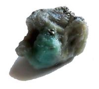 Émeraude naturelle brute dans sa teinte de quartz et pyrite dorée. Brute, pierre précieuse colombienne, verte et blanche, 4,2 grammes, minéral de collection