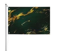 Émeraude Vert foncé Tons de terre Marbre doré,Drapeau de jardin, bannière décorative, drapeau double face, 2 x 3 pieds, pour extérieur et intérieur