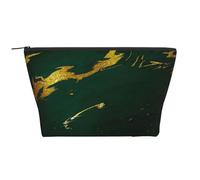 Émeraude Vert Foncé Tons de Terre Marbre Doré, Trousse de Toilette Trousse de Maquillage Sac à cosmétiques Trousse de Toilette de Voyage Portable