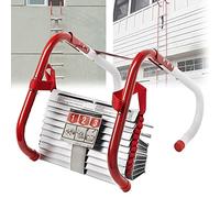 Emergency Fire Escape Ladder Safety Extension Rope Ladder with Anti-Slip Rungs and Wide Steps V Center, 2-6 Story Homes Reusable Compact & Portable External Ladder,24FT/7.5M
