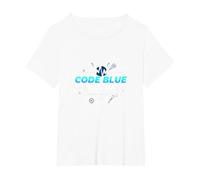 Emergency Nurse Code Blue Crew Response Team Cadeau T-Shirt, Femme Grandes Tailles, Blanc, 6X