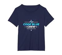 Emergency Nurse Code Blue Crew Response Team Cadeau T-Shirt, Femme Grandes Tailles, Bleu Marine, 6X