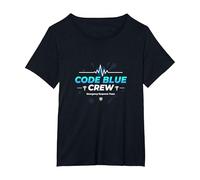 Emergency Nurse Code Blue Crew Response Team Cadeau T-Shirt, Femme Grandes Tailles, Noir, 6X