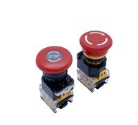 Emergency Stop 10A 380V 22mm Self-Locking Head Power Mushroom Push Button Switch 1NO 1NC LA38-11ZS(Stop) Controls Switches