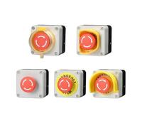 Emergency stop button switch control box with protective cover elevator rotating emergency stop outdoor waterproof metal button NWPNLXEA(Nero)