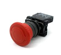 Emergency Stop Mushroom Push Button Switch XB5-AS542 220V 10A Red NC 22mm Control Electrical Starter Switch 1NC CZAOINCU