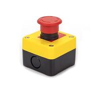 Emergency Stop Push Button Switch Mushroom Head Control Box for Equipment Elevator One Normally Open Closed XAL-J174H29 AUOQKQUT
