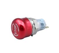 Emergency Stop Push Button Switch Red Mushroom Cap 1NO1NC 2NO2NC Metal Equipment Lift Elevator Latching Self Lock 16 19 22 mm(19mm,1NO1NC,No Connector)