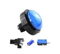 Emergency Stop Switch 1pcs 60mm Game Accessories Button 60mm Convex Big Circle with Light Button Pattle Game Machine Big Circle Button Switch Reset(Bule-1) Controls Switches