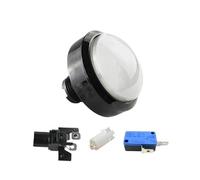 Emergency Stop Switch 1pcs 60mm Game Accessories Button 60mm Convex Big Circle with Light Button Pattle Game Machine Big Circle Button Switch Reset(White1)