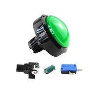 Emergency Stop Switch 1pcs 60mm Game Accessories Button Convex Big Circle with Light Pattle Machine Reset(Green-1)