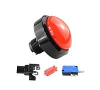 Emergency Stop Switch 1pcs 60mm Game Accessories Button Convex Big Circle with Light Pattle Machine Reset(Red-1) Switches