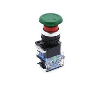 Emergency Stop Switch 1pcs Shell Red Sign Push Button DPST Mushroom AC 660V 10A NO+NC LA38-11ZS(LA38-11ZS-green) Switches