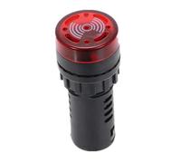 Emergency Stop Switch 22mm Flash Light Red Green Yellow LED Active Buzzer Beep Indicator Switch DC12V DC24V AC110V AC220V AD16-22SM(Red,24V)