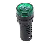 Emergency Stop Switch 22mm Flash Light Red Green Yellow LED Active Buzzer Beep Indicator Switch DC12V DC24V AC110V AC220V AD16-22SM(Green,110V) Industrial Switches