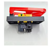 Emergency Stop Switch Off-On Red Cover Emergency Stop Push Button Switch 16A Power-Off/Undervoltage Protection Electromagnetic Start Switch(5 Pins)