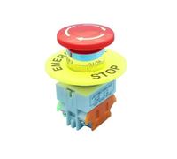 Emergency Stop Switch Red Mushroom Cap 1NO 1NC DPST Emergency Stop Push Button Switch AC 660V 10A Switch Equipment Lift Elevator Latching Self Lock Controls Switches