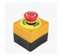 Emergency Stop Switch Self-Locking Button with Box, Mushroom Head, Red Sign, NO + NC, AC660V, 10A Switches