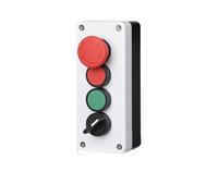 Emergency Stop + Two Reset Button + 2 Position Rotary Switch 4P Box Industrial Control Power NO NC NWPNLXEA