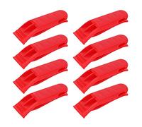 Emergency Survival Whistle | Dual Frequency High Pitch Sound for Long Distance Rescue | Bright Red Plastic Whistles for Life Vests/Outdoor Protection | 8PCS Lightweight