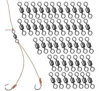 Émerillon Barillet | 50 Pièces Émerillons à Clip pour Pêche,Connecteurs en Forme de 8 pour Pêche en Mer et Eau Douce