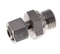 Emerillon droit en acier inoxydable 12L & G1/2'' avec filetage mâle 315 bar FKM Reglable ISO 8434-1