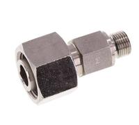 Emerillon droit en acier inoxydable 12L & G1/8'' avec filetage mâle 315 bar FKM Reglable ISO 8434-1