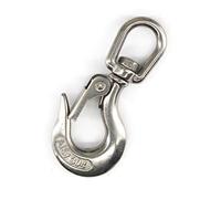 Émerillon en acier inoxydable 304 Crochet de levage Style américain Crochet de sécurité Accessoire de gréement avec œillet rond, 350KG, 1