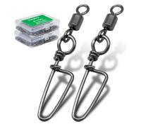 Émerillons de connecteur de pêche avec mousqueton crochet, goupille de verrouillage, roulement à percussion, leurre à hameçon, accessoires de pêche, 50-100 pièces, 1 boîte 50pcs 1box