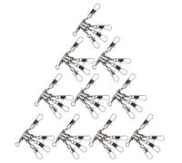 Émerillons de pêche à trois voies pour appâts durs Tête de leurres Jigs Rotation lisse en acier Laiton Construction lisse Émerillons de pêche Crochet