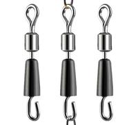 Émerillons pour tonneaux de pêche, connecteur Tackle Hook, émerillons à changement rapide de longueur de crochet pour le flotteur flottant pour appâts de pêche, 3 émerillons haute résistance