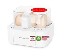Emerio bester Eierkocher EB-115560 cuit les trois niveaux de cuisson [douce|moyen|dure] en un seul processus de cuisson avec un résultat parfait et une sortie vocale, unique en technologie et design,