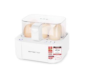 Emerio bester Eierkocher EB-115560 cuit les trois niveaux de cuisson [douce|moyen|dure] en un seul processus de cuisson avec un résultat parfait et une sortie vocale, unique en technologie et design,