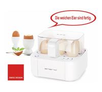 Emerio bester Eierkocher EB-115560 cuit les trois niveaux de cuisson [douce|moyen|dure] en un seul processus de cuisson avec un résultat parfait et une sortie vocale, unique en technologie et design,
